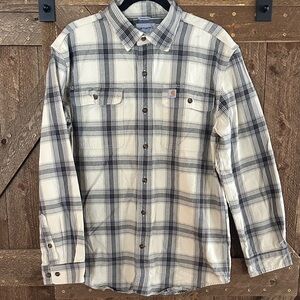 Carhartt Men's Casual Plaid Shirt - Black and Cream